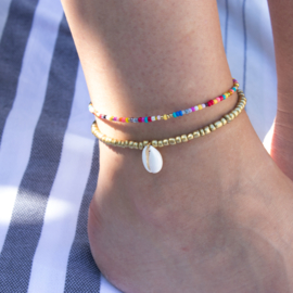 BEADS ANKLET | SHELL | GOLD