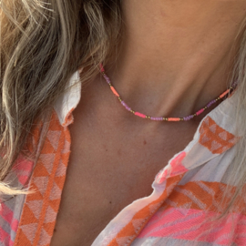 BEADS NECKLACE | PINK/ORANGE