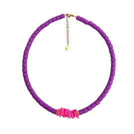 RUBBER BEADS NECKLACE | PURPLE