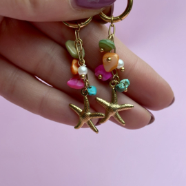 EARRINGS | MULTICOLOR | STARFISH | RVS GOLD
