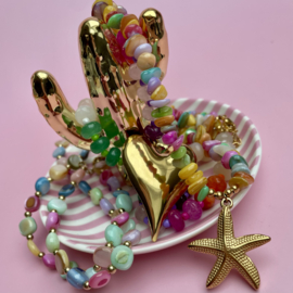 MULTICOLOR STARFISH NECKLACE | GOLD