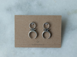 Ear studs - Hoorn - silver plated