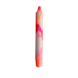 MARBLE CANDLE | NEON ORANGE/PINK | 1PCS