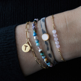 BRACELET | AGATE MULTICOLOR | RVS SILVER/GOLD