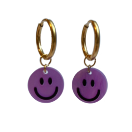 EARRINGS | SMILEY LILAC | RVS SILVER/GOLD