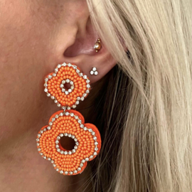 EARCANDY | SPARKLE BEADS FLOWER | ORANGE