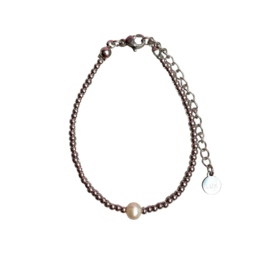 BRACELET | PEARL | RVS BEADS SILVER/GOLD