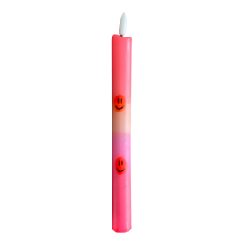 LED-CANDLE | SMILEY ORANGE/PINK | 1PCS