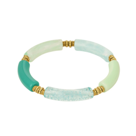 TUBE BRACELET | AQUA/GREEN BEADS