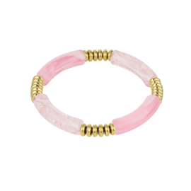 TUBE BRACELET | PASTEL PINK BEADS