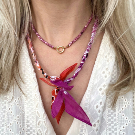 BANDANA NECKLACE | FUCHSIA ORANGE RED