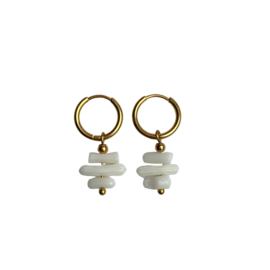 CORAL EARRINGS | OFF WHITE | RVS SILVER/GOLD