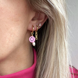EARRING | ONE PIECE | SMILEY | RVS SILVER/GOLD