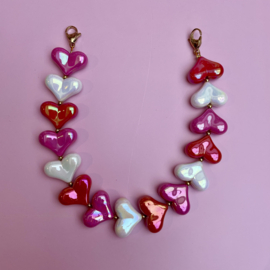 PHONE CORD | BIG HEARTS | PINK/RED/WHITE