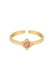 RING | FLOWER OLD PINK | RVS GOLD