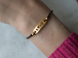 Elastic Bracelet - LOVE - Gold plated