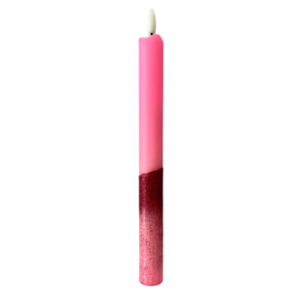 LED-CANDLE | PINK GLITTER | 1PCS