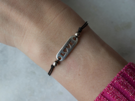 Elastic Bracelet - LOVE - Silver plated