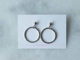 Ear studs - Ring - silver plated
