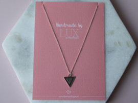 Long Necklace - Triangle - silver plated