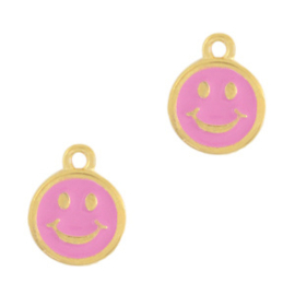 CHARM PINK SMILEY | GOLD PLATED