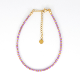 MINI BEADS ANKLET | GOLD/PURPLE