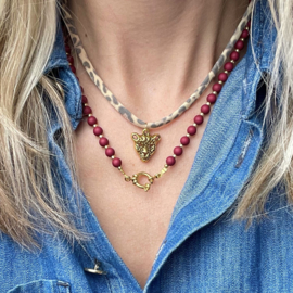 NECKLACE ELASTIC | LEOPARD | SILVER/GOLD