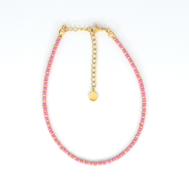 MINI BEADS ANKLET | GOLD/PINK