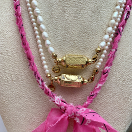 PRAYER BOX NECKLACE | PEARL | RVS GOLD