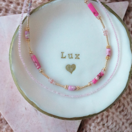 NECKLACE | PINK STONES | GOLD PLATED