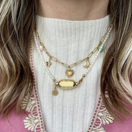 PRAYER BOX NECKLACE | MINI PEARL | RVS GOLD