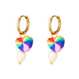 EARRINGS | HEART MULTICOLOR | RVS GOLD