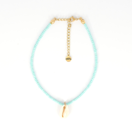 MINI BEADS ANKLET | SHELL | MINT