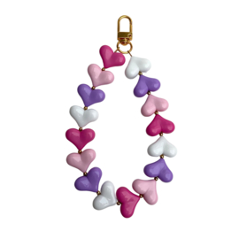 PHONE CORD | BIG HEARTS | PINK/PURPLE/WHITE