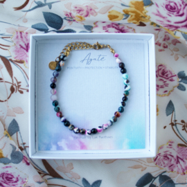 BRACELET | AGATE MULTICOLOR | RVS SILVER/GOLD