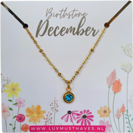 BIRTHSTONE NECKLACE | DECEMBER | RVS SILVER/GOLD