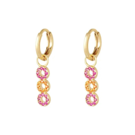 EARRINGS | SPARKLE PINK/ORANGE | GOLD PLATED