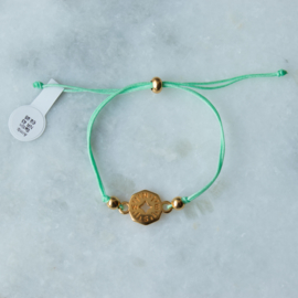 NESW Bracelet - Green - Gold plated