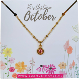 BIRTHSTONE NECKLACE | OCTOBER | RVS SILVER/GOLD