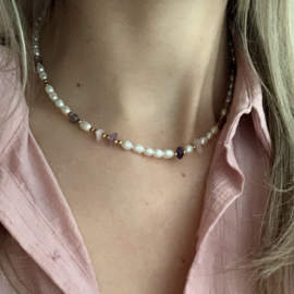 NECKLACE | PEARL GEMSTONES | RVS GOLD