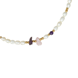 NECKLACE | PEARL GEMSTONES | RVS GOLD