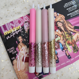 LED-CANDLE | SILVER GLITTER | 1PCS
