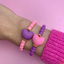 RUBBER BEADS BRACELET | HEARTS