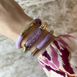 TUBE BRACELET | PURPLE BEADS