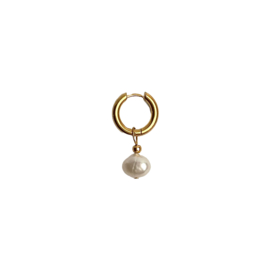 EARRING | ONE PIECE | PEARL | RVS SILVER/GOLD