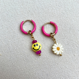 EARRINGS | NEON PINK | RVS SILVER/GOLD