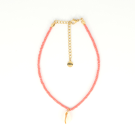 MINI BEADS ANKLET | SHELL | CORAL