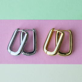 EARRINGS | SQUARE | RVS SILVER/GOLD