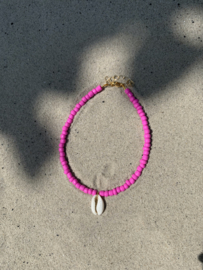 BEADS ANKLET | SHELL | PINK