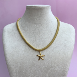 NECKLACE ELASTIC | STARFISH | RVS SILVER/GOLD